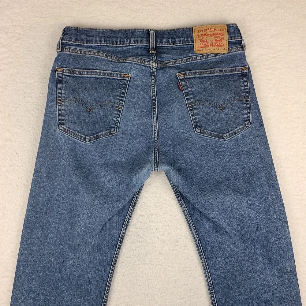 Levi's 506 Jeans Mens 34x32 Blue Straight Medium Wash Denim‎